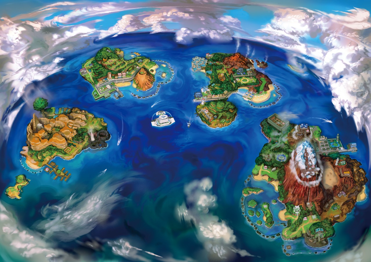 Mapa das 4 ilhas de Alola